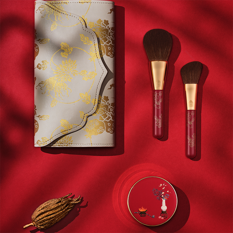 Gilded Underglaze-red Makeup Brush Set-The Palace Museum