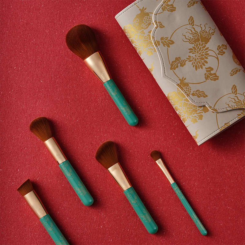 Gilded Turquoise Makeup Brush Set-The Palace Museum